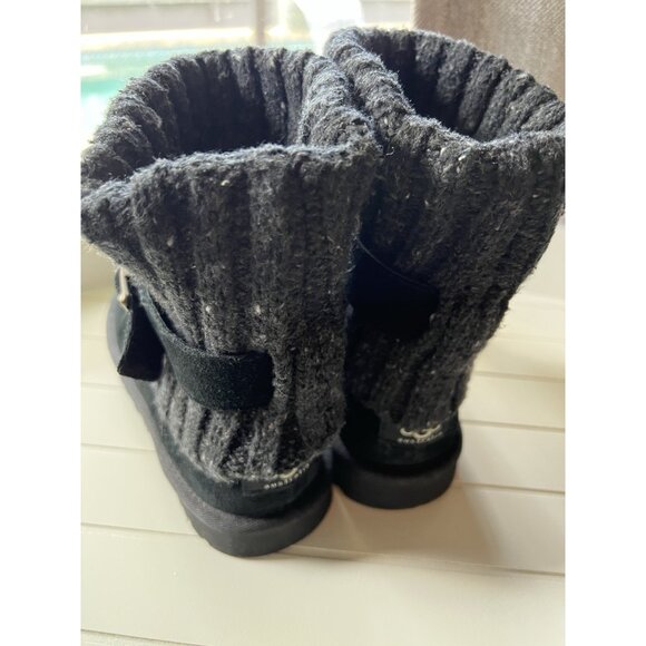 UGG Australia Cambridge Winter Boots Womens Size 5 EUR 36 Black Knit Sheepskin - Picture 7 of 16